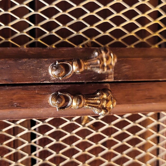 Japanese Wooden Vintage Jewelry Box 3 Corduroy Drawer & Music Box - Picture 12 of 13